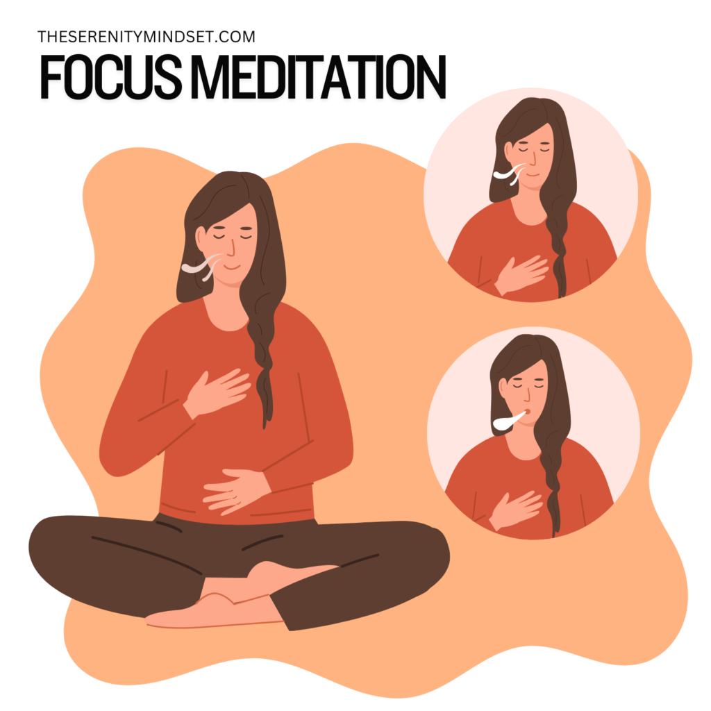 Meditation Techniques for beginners Infographics- Focus meditation