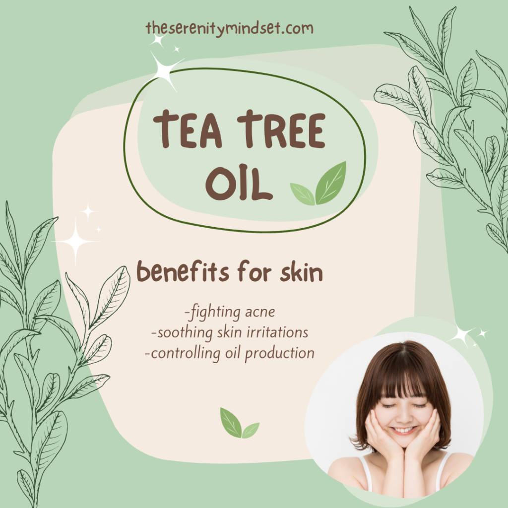 tea tree oil benefit for skin infographics