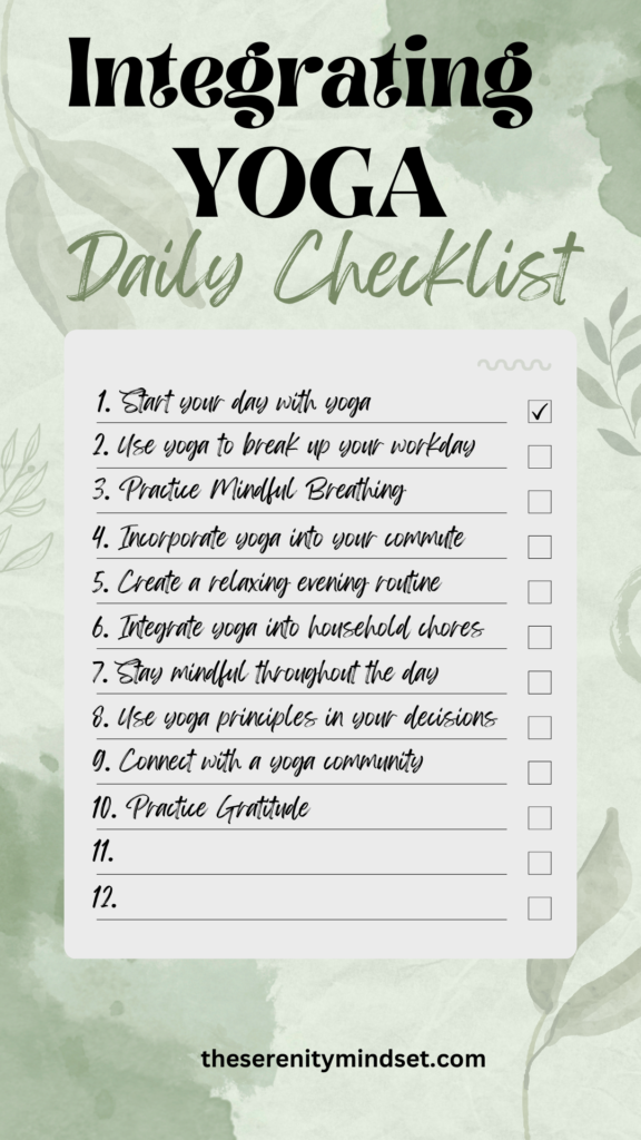 Yoga Daily Checklist