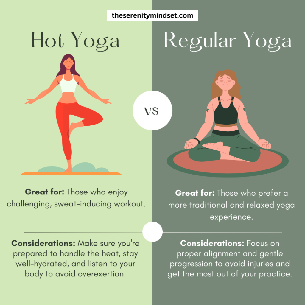 Hot Yoga vs Regular Yoga Comparison Table