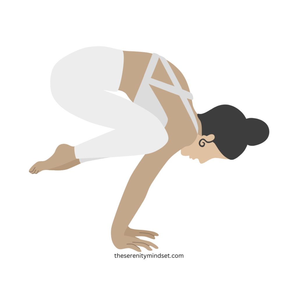 Yoga poses for weight loss. A woman doing crow pose.