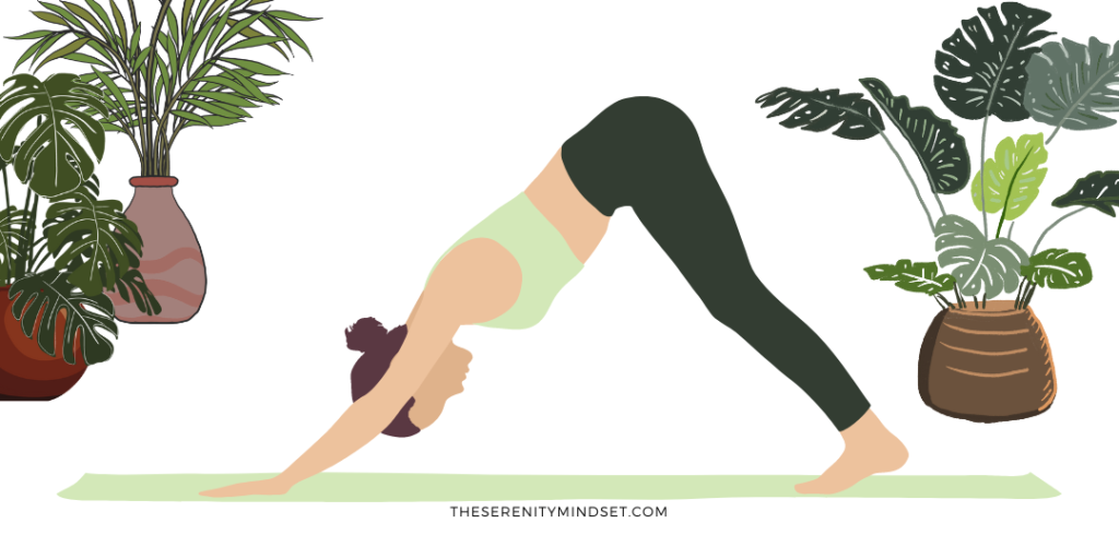 Yoga for beginners - downward facing dog. a woman in yoga pose