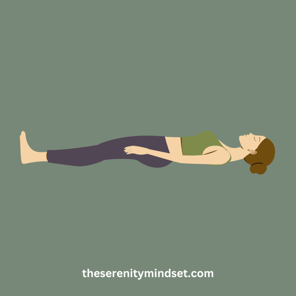 Yoga Positions for Relaxation - a woman doing a corpse pose