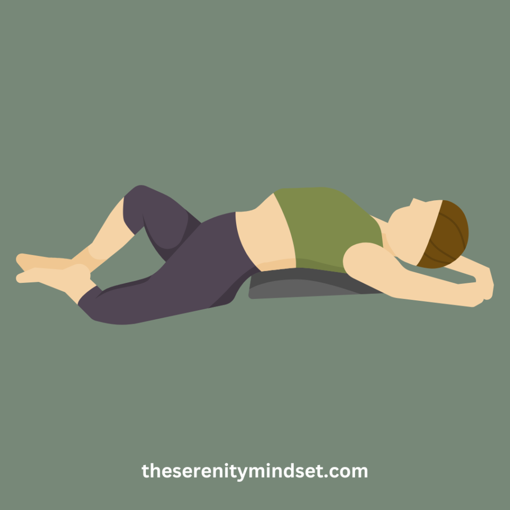 Yoga Positions for Relaxation - a woman doing a reclining bound angle pose