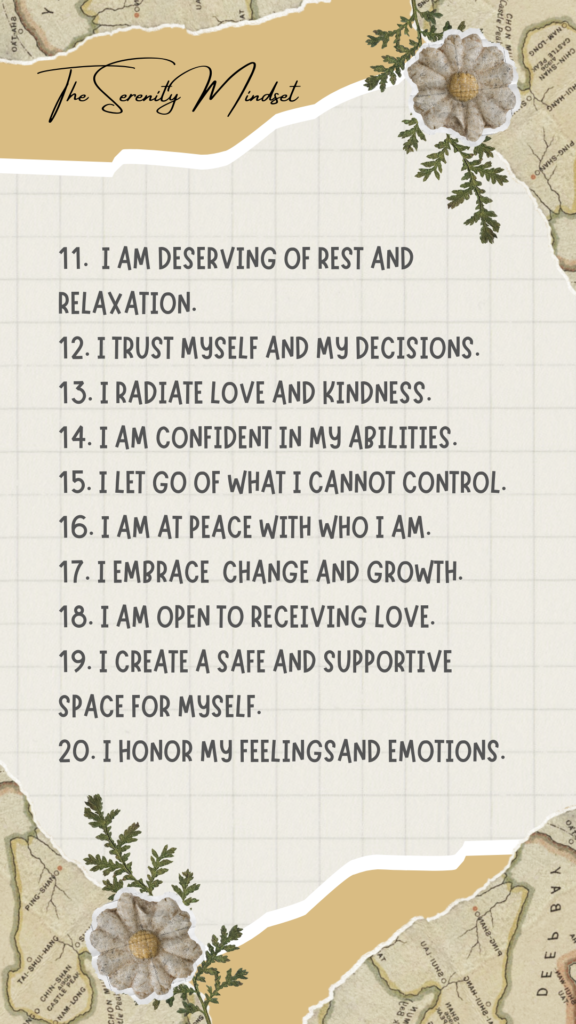 List of Positive Affirmations for Self-Love