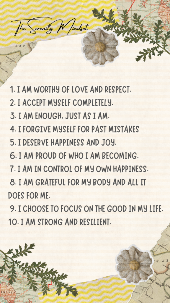 List of Positive Affirmations for Self-Love