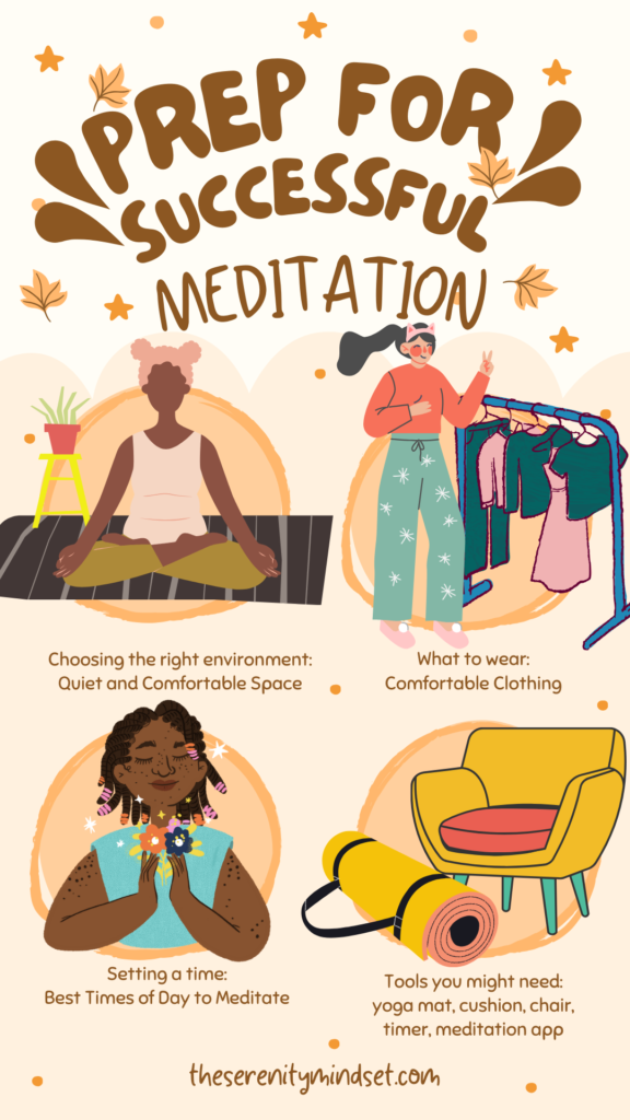 Prep for successful meditation Infographic