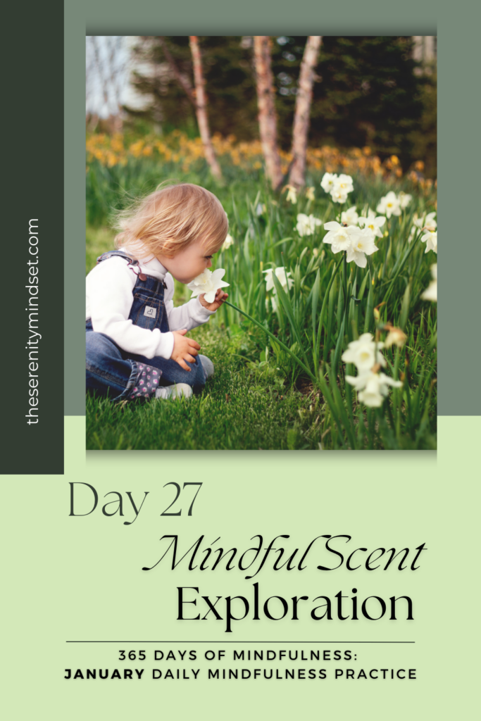 a child smelling flowers in a field - mindful scent exploration