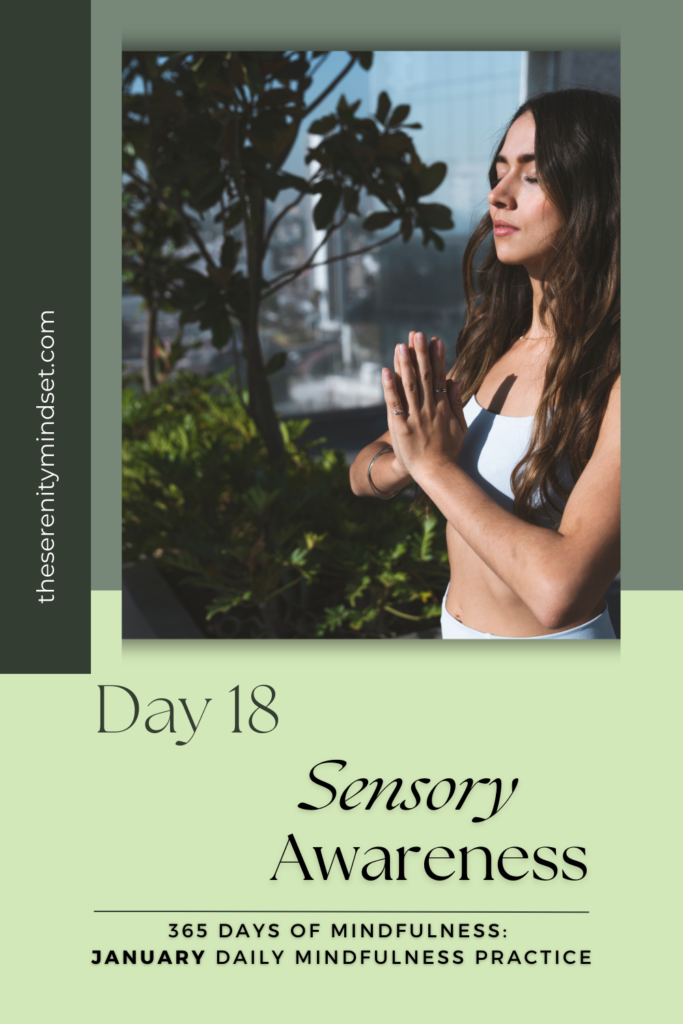 a woman with her hands together in prayer - sensory awareness