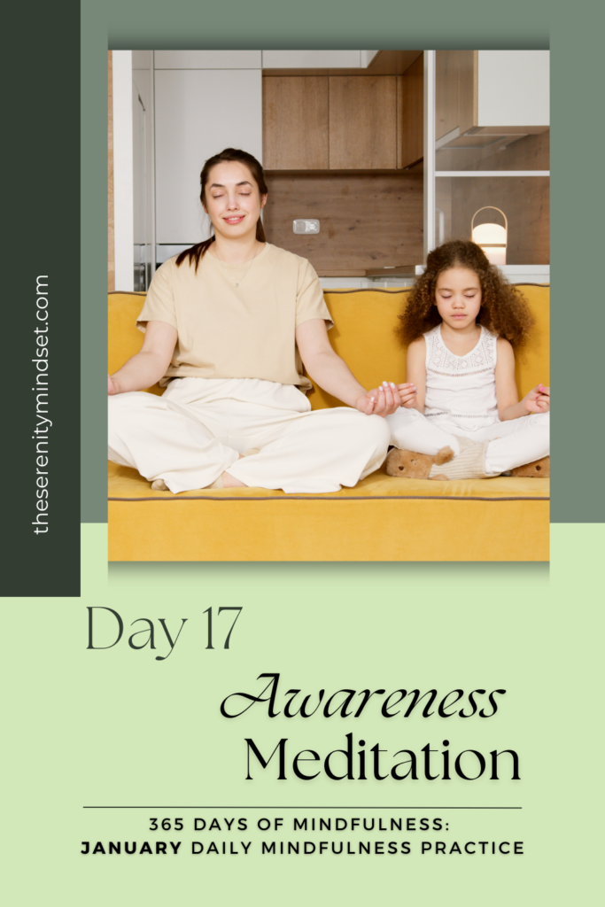 a woman and girl sitting on a couch - awareness meditation